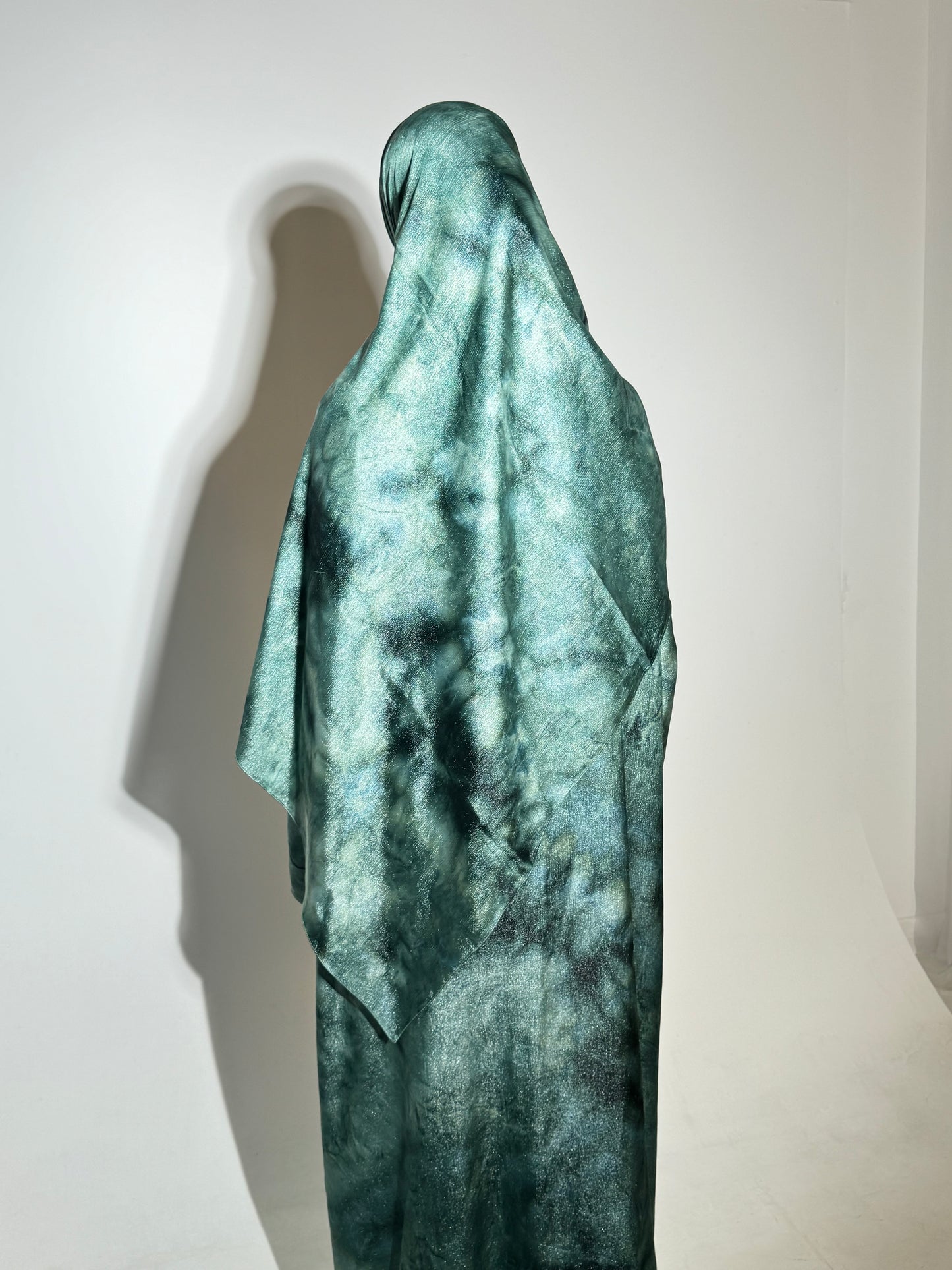 3 piece abaya set in Aurora Green